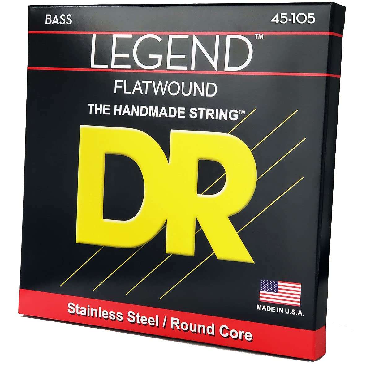 DR Strings Legend- Polished Flatwound Stainless Steel Bass Strings: Medium 45-105